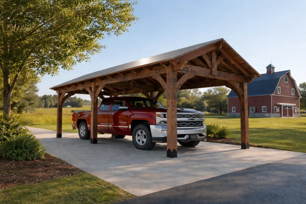 Timber Frame Carpot by NORWEH Timber Frame